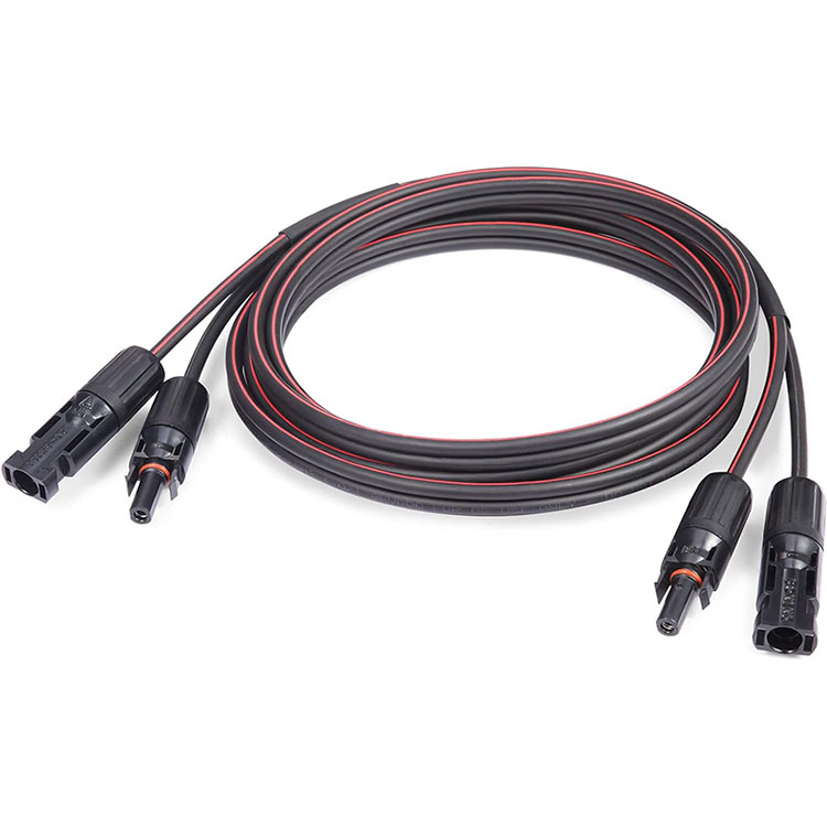 30Ft Pula at Itim na Twin Core Solar Cable 10AWG